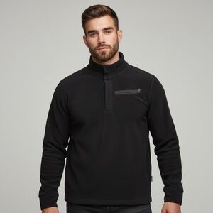 Banana Republic Mens Black Fleece Jacket Size L